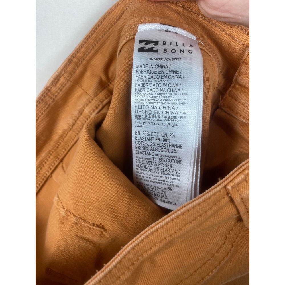 Billabong Free Fall High Waisted Wide Leg Raw Hem Pants Women Orange 26 - Picture 8 of 8